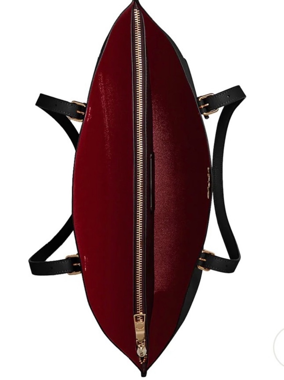 Coach Mollie Tote Bag in Black/ True Red 1671 - Picture 2 of 11